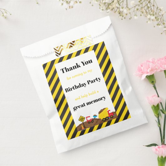 Dump Truck en Digger Bedankzakje (Gezegeld)