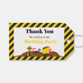 Dump Truck en Digger Gift Bag Label Cadeaulabel (Voorkant (Horizontaal))