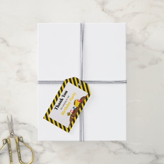 Dump Truck en Digger Gift Bag Label Cadeaulabel (Met Touw)