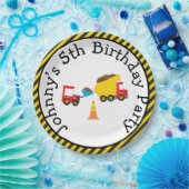 Dump Truck en Digger Papieren Bordje (Feest)