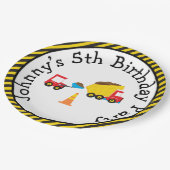 Dump Truck en Digger Papieren Bordje (Gekanteld)