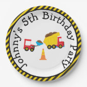 Dump Truck en Digger Papieren Bordje (Voorkant)