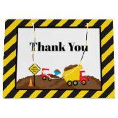 Dump Truck en Digger Verjaardag Dank u Groot Cadeauzakje (Voorkant)
