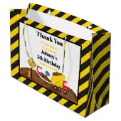 Dump Truck en Digger Verjaardag Dank u Groot Cadeauzakje (Achterkant Gekanteld)