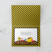 Dump Truck en Digger Verjaardag Kaart (Binnen)