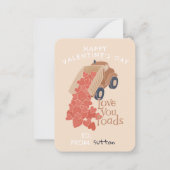 Dump truck en laden van Valentijn voor het klaslok Notitiekaartje (Voorkant)