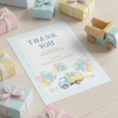 Dump Truck First Birthday Boy Bedankkaart
