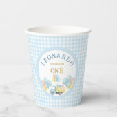 Dump Truck First Birthday Boy Papieren Bekers (Voorkant)