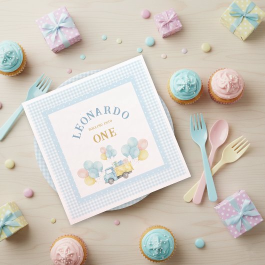 Dump Truck First Birthday Boy Servet