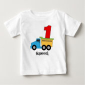 Dump Truck First Birthday Tshirts op maat (Voorkant)