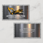 Dump Truck Graafmachine |  Diamantplaat Staalplaat Visitekaartje (Voorkant / Achterkant)