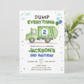 Dump Truck Green Garbage Truck Boy Birthday Kaart (Staand voorkant)