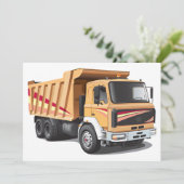 Dump Truck Invitations Kaart (Staand voorkant)