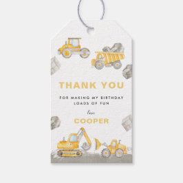 Dump Truck Jongen Bouwtruck Verjaardag Bedankt Cadeaulabel