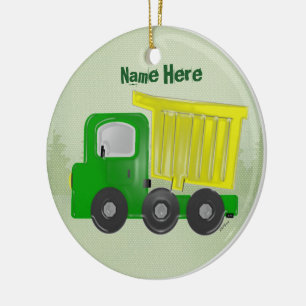 Dump Truck Kerstannament (personaliseren) Keramisch Ornament