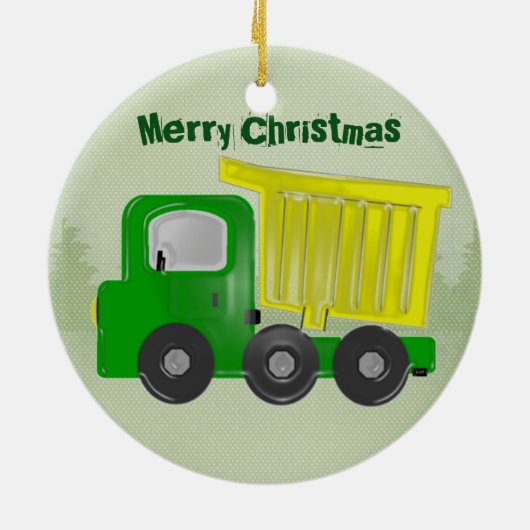 Dump Truck Kerstannament (personaliseren) Keramisch Ornament (Achterkant)