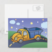 Dump Truck Kinder Art Briefkaart (Voorkant / Achterkant)
