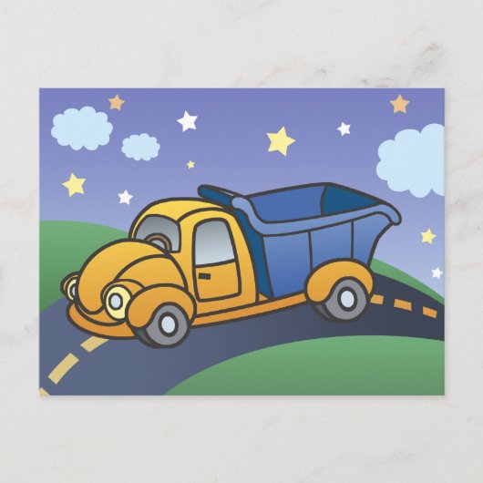 Dump Truck Kinder Art Briefkaart (Voorkant)