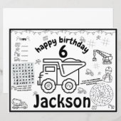 Dump Truck-kleurstof, activiteitenblad voor vracht (Voorkant / Achterkant)