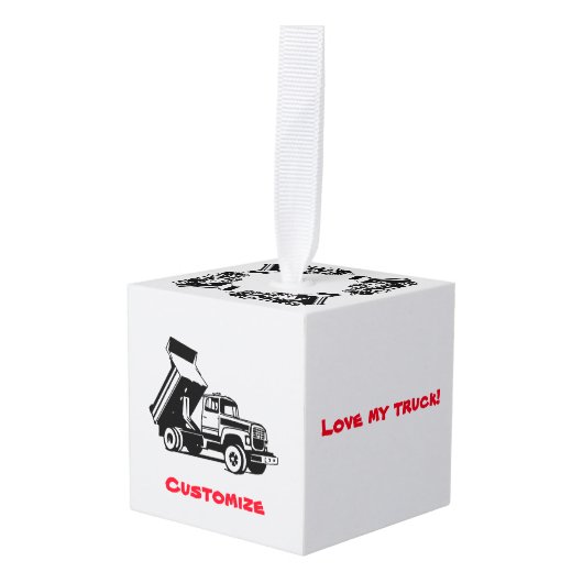 Dump Truck Love Red Decoratie (Voorkant hoekig)