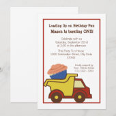 Dump Truck met Cupcake Rood Kaart (Voorkant / Achterkant)