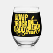 Dump Truck Papa Wijnglas Zonder Voet (Voorkant)