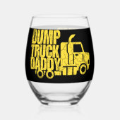 Dump Truck Papa Wijnglas Zonder Voet (Achterkant)