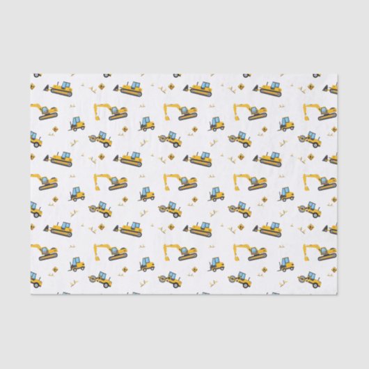 Dump Truck Party Boy Kinder Construction Pattern Tissuepapier (Voorkant)