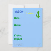 Dump Truck Party Invitation (gele vrachtwagen) Kaart (Achterkant)