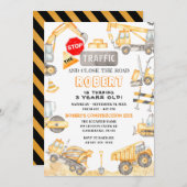 Dump Truck Party nodigt uit Kaart (Voorkant / Achterkant)