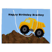 Dump Truck Personalized Birthday Groot Cadeauzakje (Achterkant)