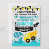 Dump Truck Pool Summer Construction Birthday Kaart (Voorkant)