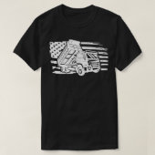 Dump Truck Retro America Flag  Constructie T-shirt (Design voorkant)