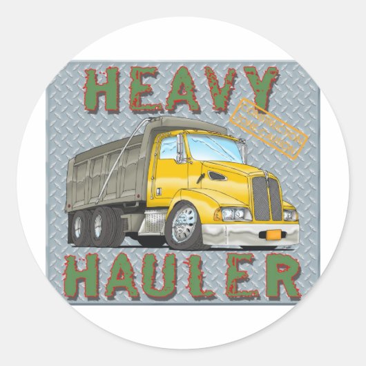 Dump Truck Ronde Sticker (Voorkant)