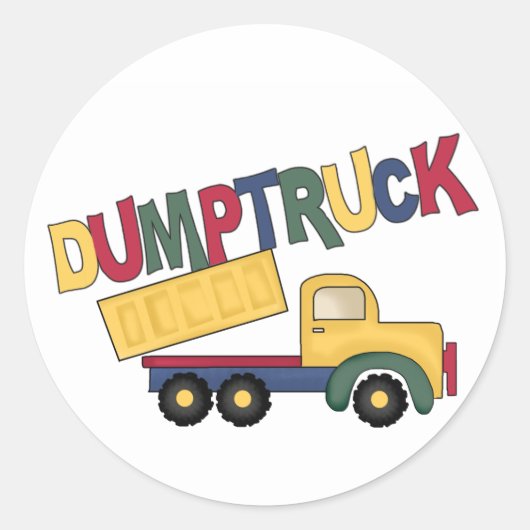 Dump Truck Ronde Sticker (Voorkant)