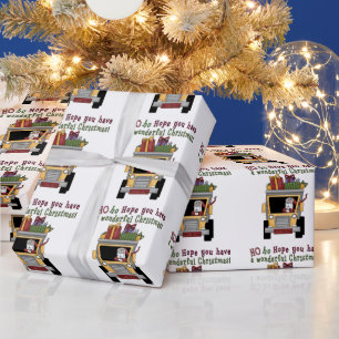 Dump Truck Santa Holiday wrappapier Cadeaupapier
