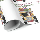 Dump Truck Santa Holiday wrappapier Cadeaupapier (Rol Hoek)