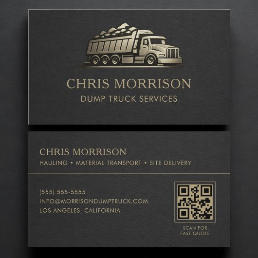 Dump Truck Service QR Code Professioneel Visitekaartje