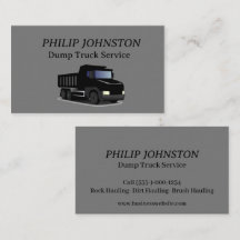 Dump Truck Service Visitekaartje
