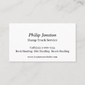 Dump Truck Service Visitekaartje (Achterkant)
