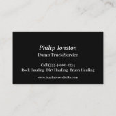 Dump Truck Service Visitekaartje (Achterkant)