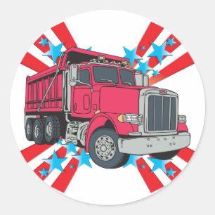 Dump Truck Stars Ronde Sticker