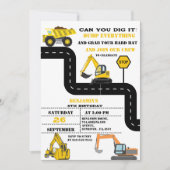 Dump Truck Twin Boy Bouwjaar Verjaardag Kaart (Voorkant)