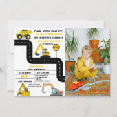 Dump Truck Twin Boy Bouwjaar Verjaardag Kaart (Voorkant)