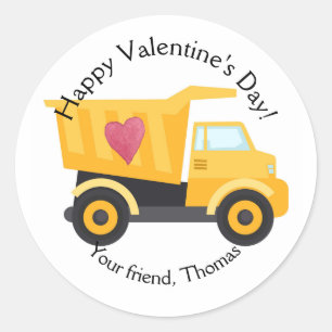 Dump Truck Valentijnsdag Stickers gepersonaliseerd