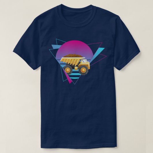 Dump Truck Vaporwave Dump Truck Construction Truck T-shirt (Design voorkant)