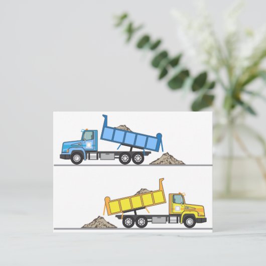 Dump Truck-vector Briefkaart (Staand voorkant)