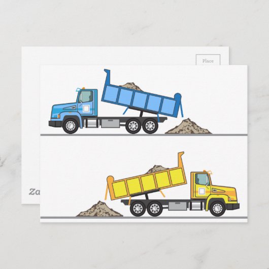Dump Truck-vector Briefkaart (Voorkant / Achterkant)