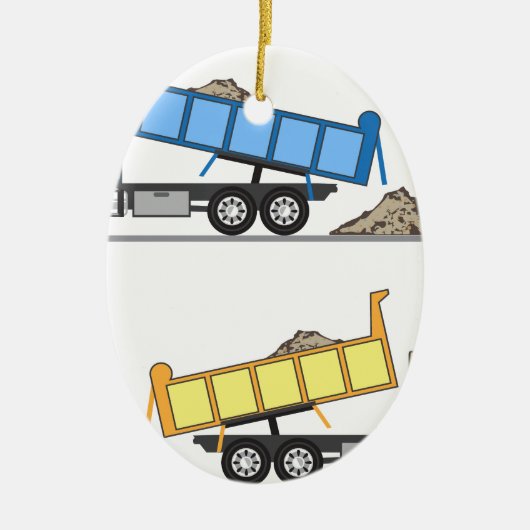 Dump Truck-vector Keramisch Ornament (Voorkant)