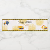 Dump Truck Verjaardagsfeestje Waterfles Etiket (Enkel label)